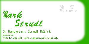 mark strudl business card